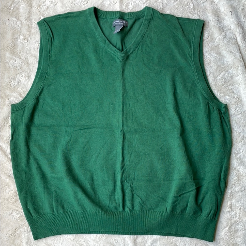 Classic V-Neck Sleeveless Sweater Vest - Green